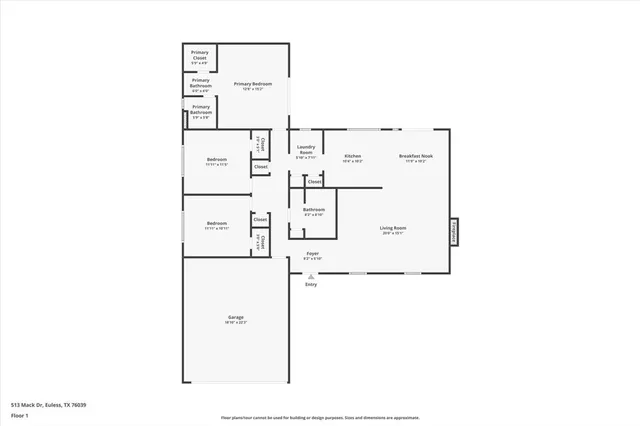 $2,106 | 513 Mack Drive, Euless, TX 76039