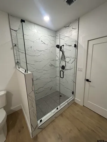a bathroom with a shower