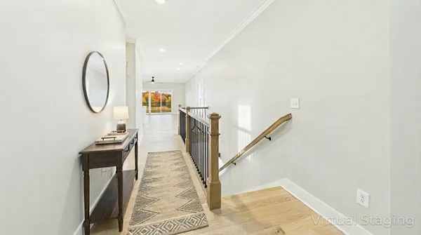 a view of a hallway with entryway