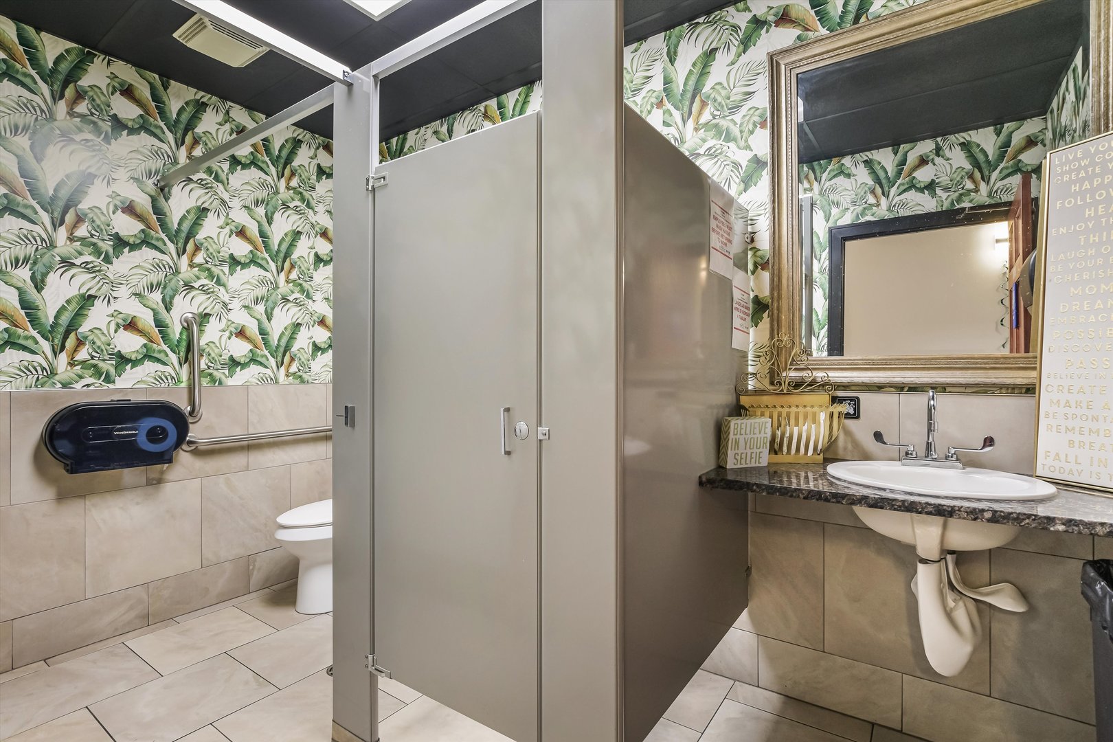 5481 North Northwest Highway Chicago, IL 60630 - Photo 16 of 60 a bathroom with a sink vanity mirror and toilet