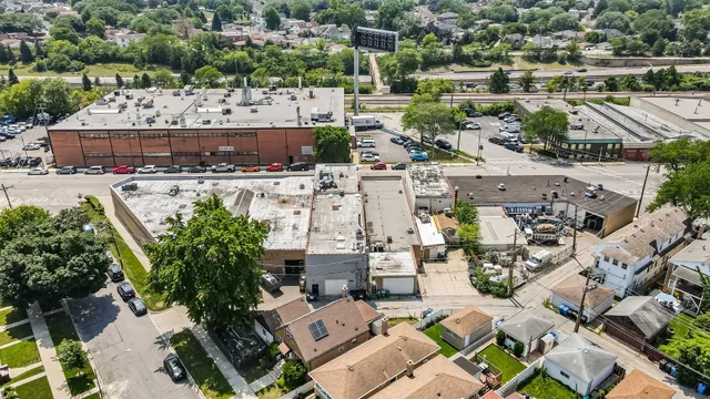 a view of city with yard