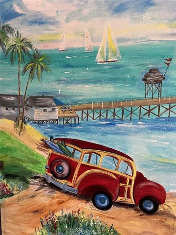 a car parked on the side of the river