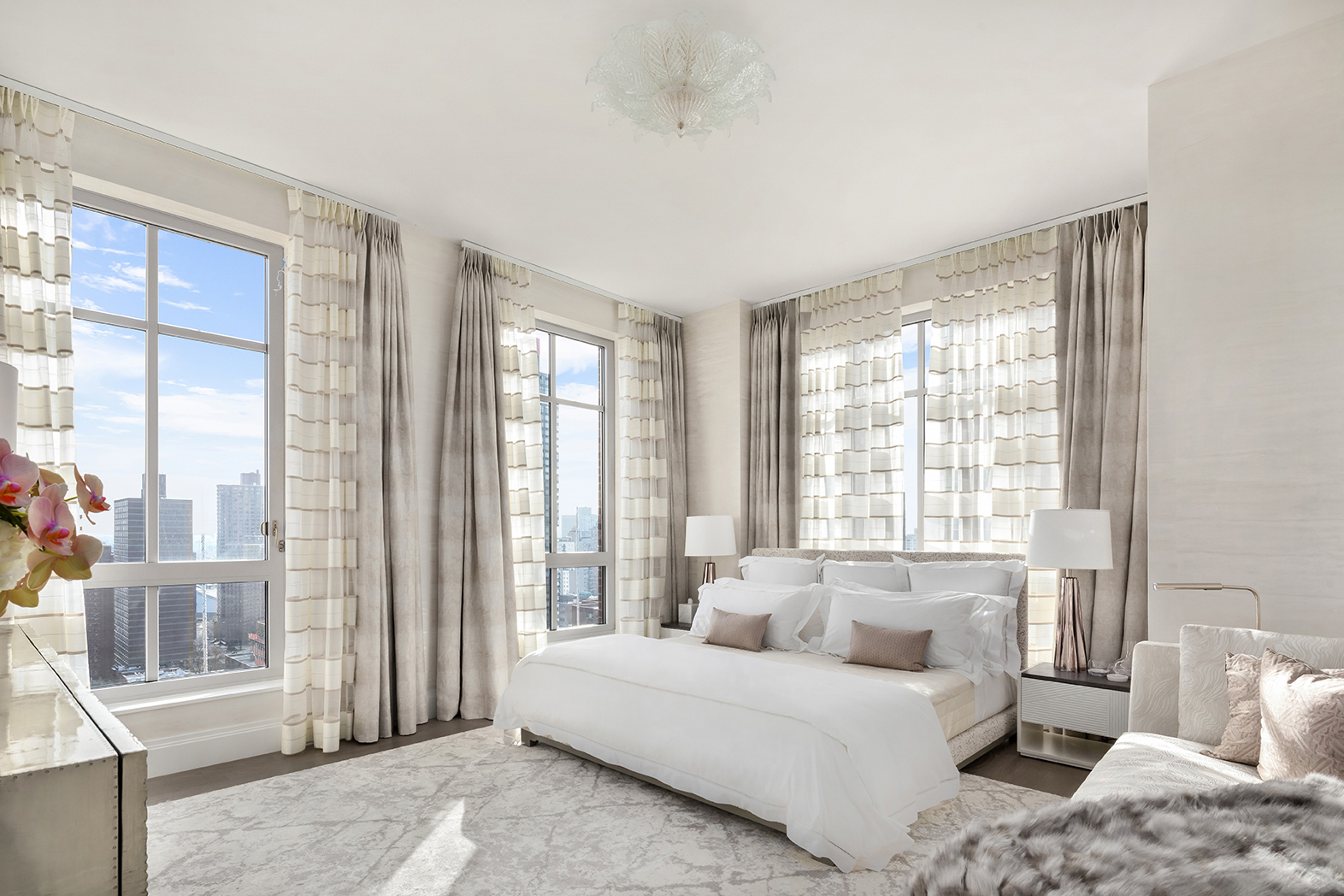 200 East 95th Street, Unit 18A Manhattan, NY 10128 - Photo 6 of 21 a spacious bedroom with a bed and glass window
