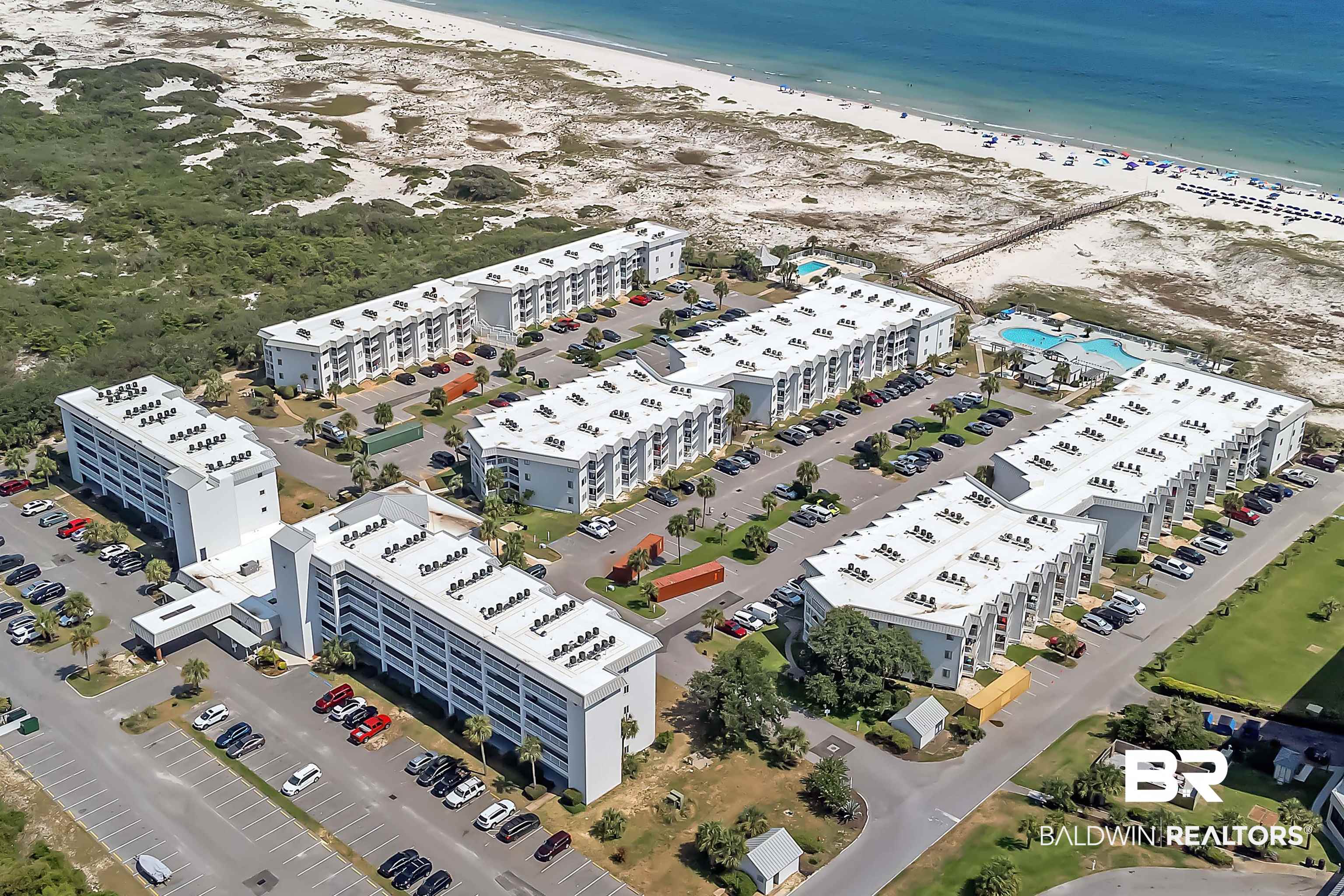 400 Plantation Road, Unit 4112 Gulf Shores, AL 36542 - Photo 43 of 55 Aerial view featuring a beach view and a water view