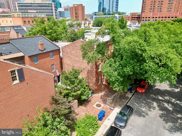 a view of a city that has tall buildings