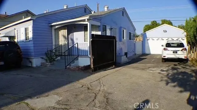 a car parked in front of a house