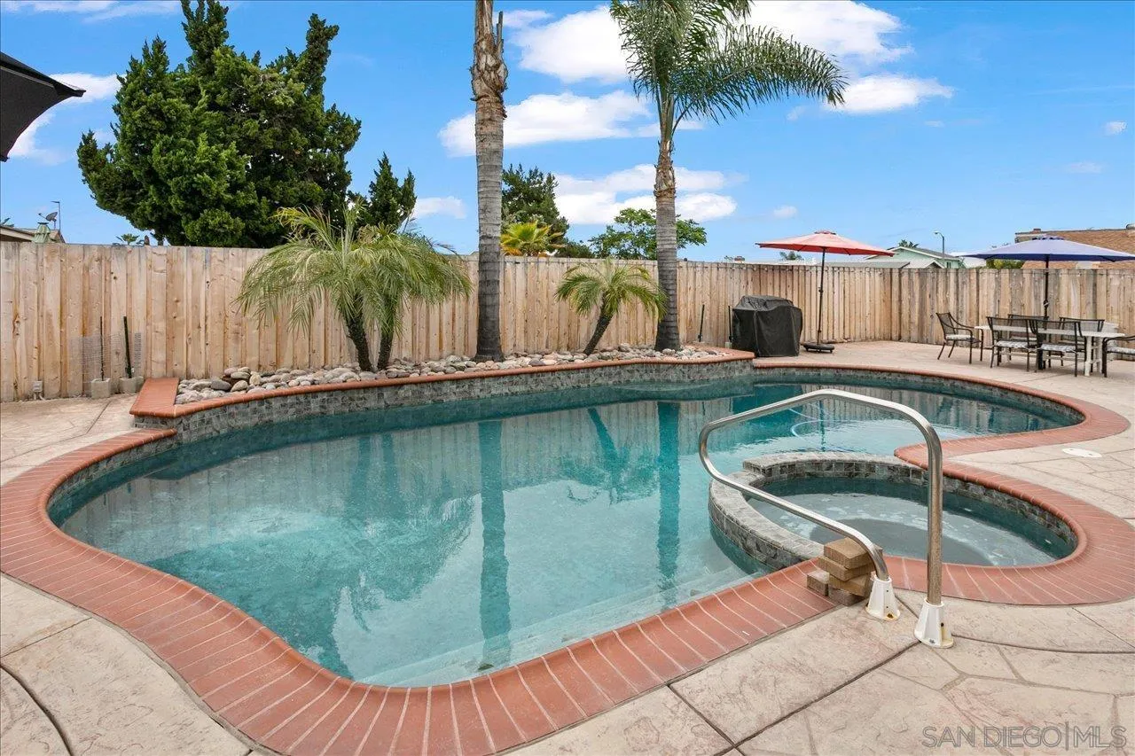 13663 Paseo Del Mar El Cajon, CA 92021 - Photo 27 of 36 a view of a swimming pool with a patio and a yard
