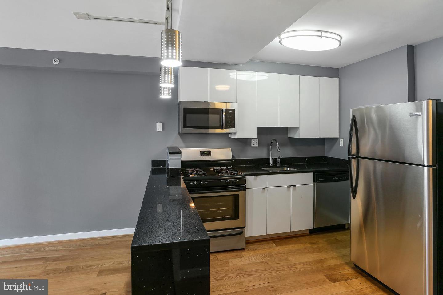 1101 3rd Street Southwest, Unit 403 Washington, DC 20024 - Photo 4 of 5 a kitchen with a refrigerator stove and microwave