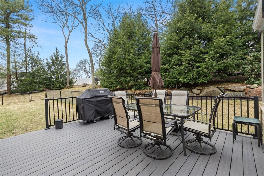 7 Derosier Drive Middleton, MA 01949 - Photo 37 of 42 a view of a patio with table and chairs and wooden floor