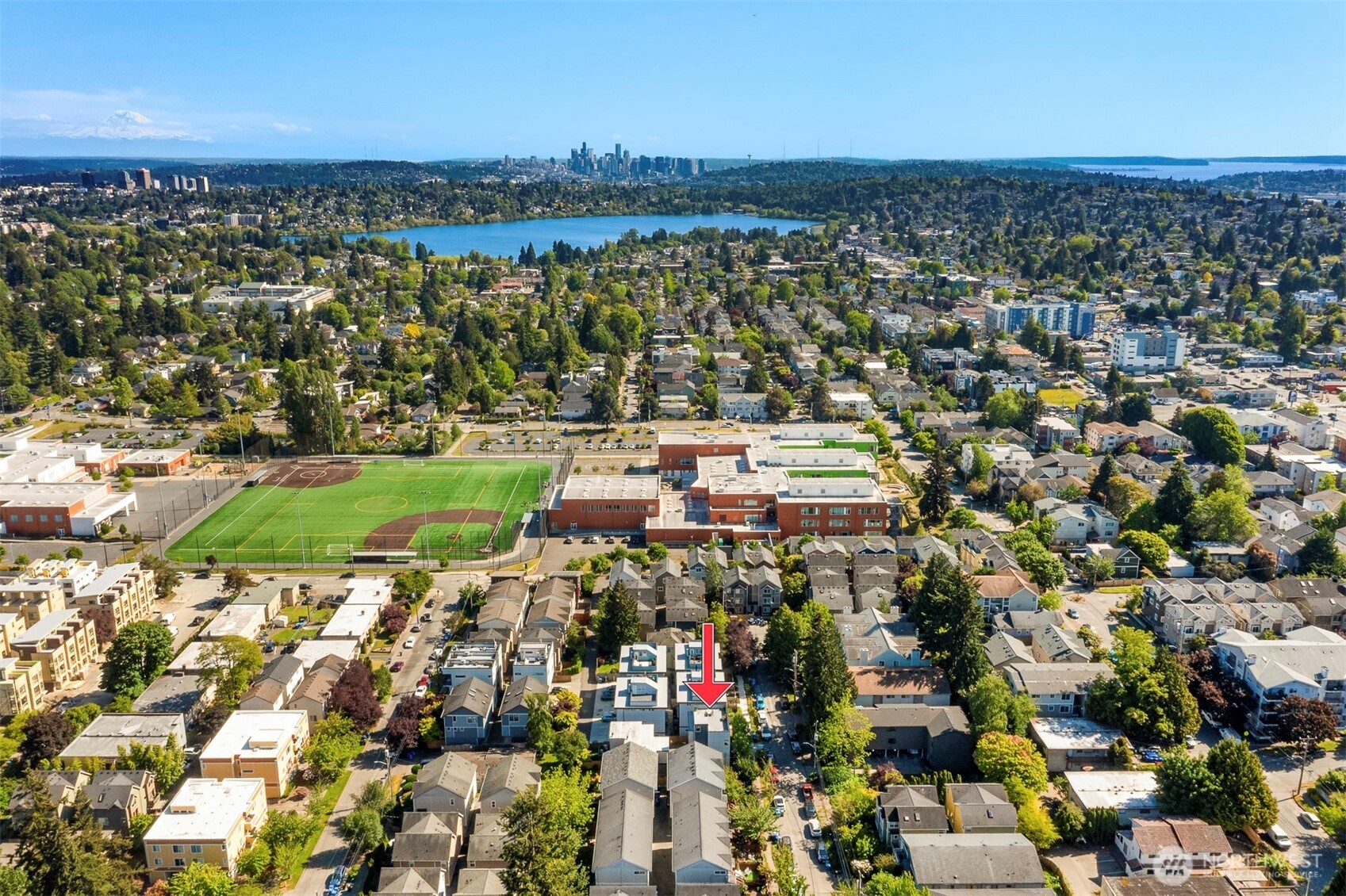 9230 Interlake Avenue North Seattle, WA 98103 - Photo 32 of 35 an aerial view of a city with lots of residential buildings