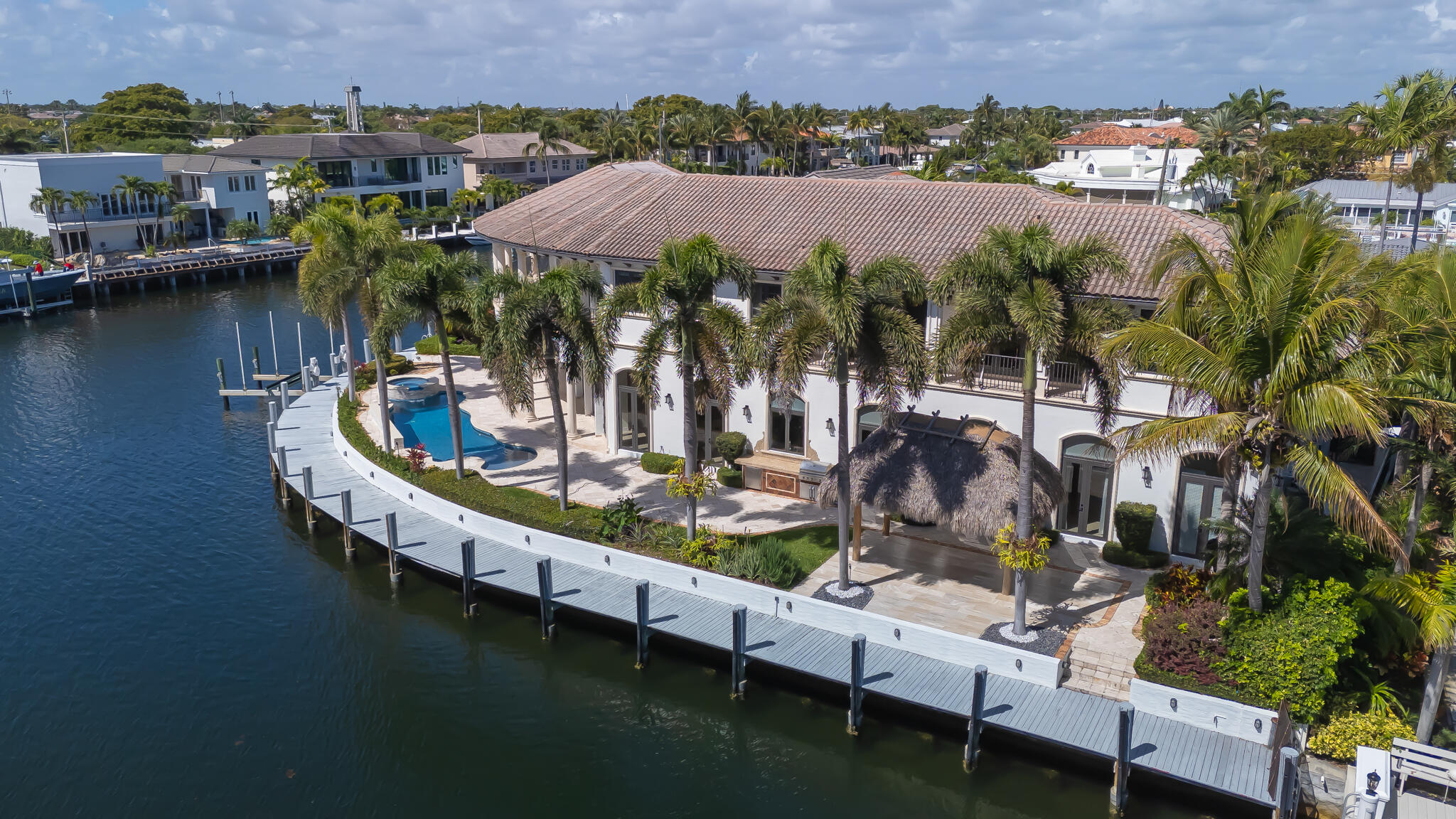3700 Northeast 28th Avenue Lighthouse Point, FL 33064 - Photo 16 of 77 an aerial view of house with yard swimming pool and outdoor seating