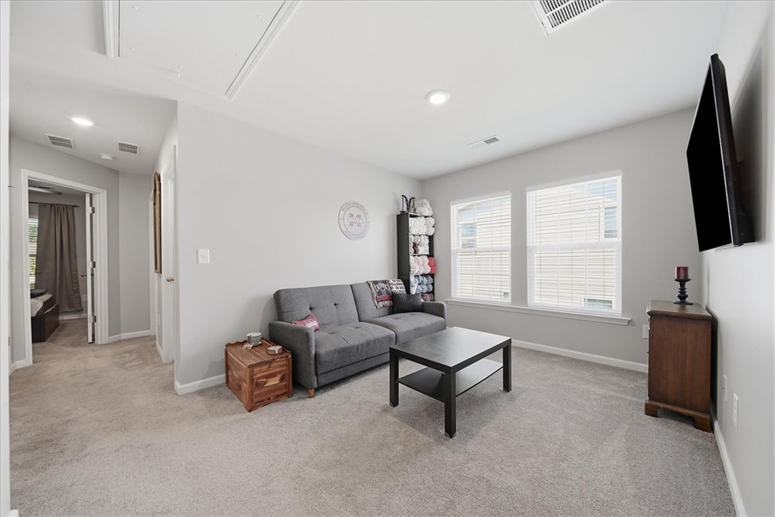 208 Grassy Creek Way Pendleton, SC 29670 - Photo 20 of 43 Well-lit living room offers ample space for relaxation and entertaining, with plush carpeting and natural light.