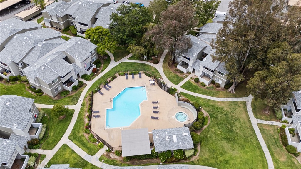 27645 Susan Beth Way, Unit A Saugus, CA 91350 - Photo 26 of 26 an aerial view of a house with a swimming pool