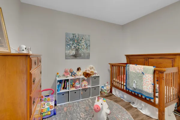 a view of roof deck with seating space