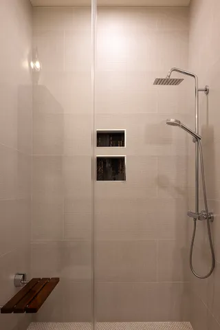 a view of a swimming pool with an outdoor space