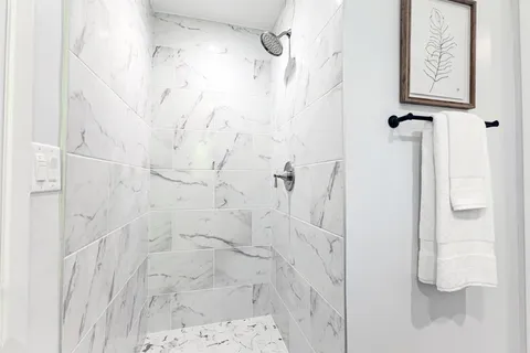 a bathroom with a shower