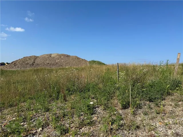 a view of a field with an ocean