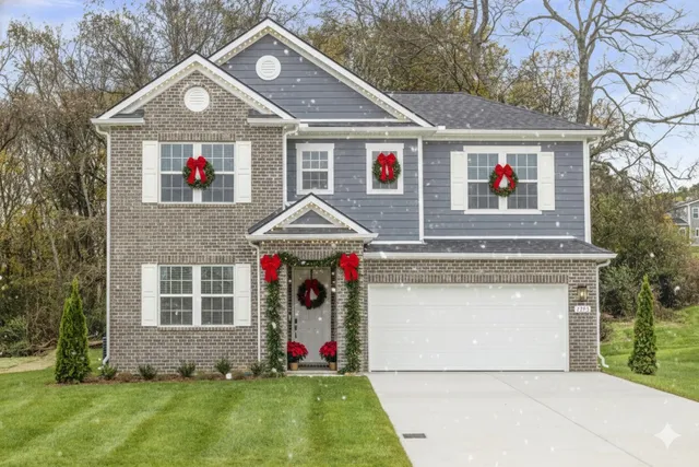 a front view of a house with entertaining space