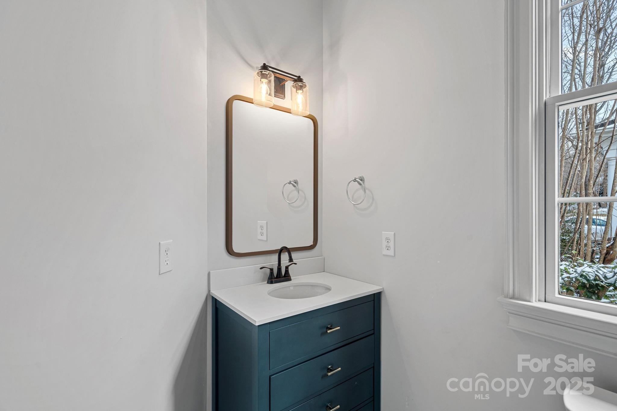 357 Magnolia Street Davidson, NC 28036 - Photo 30 of 48 a bathroom with a sink and a mirror
