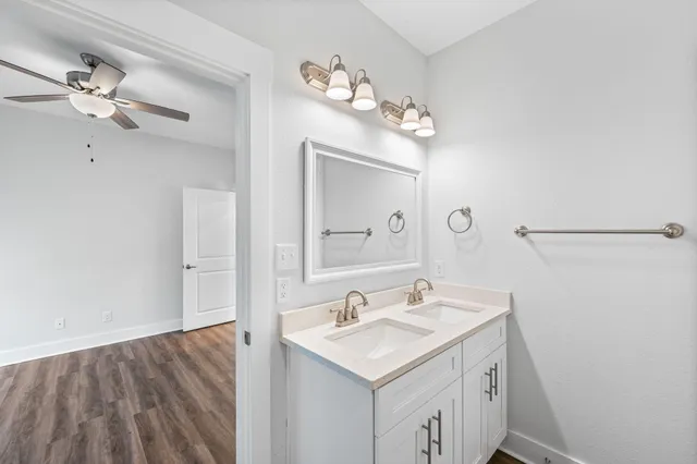 a view of a room with racks on the wall