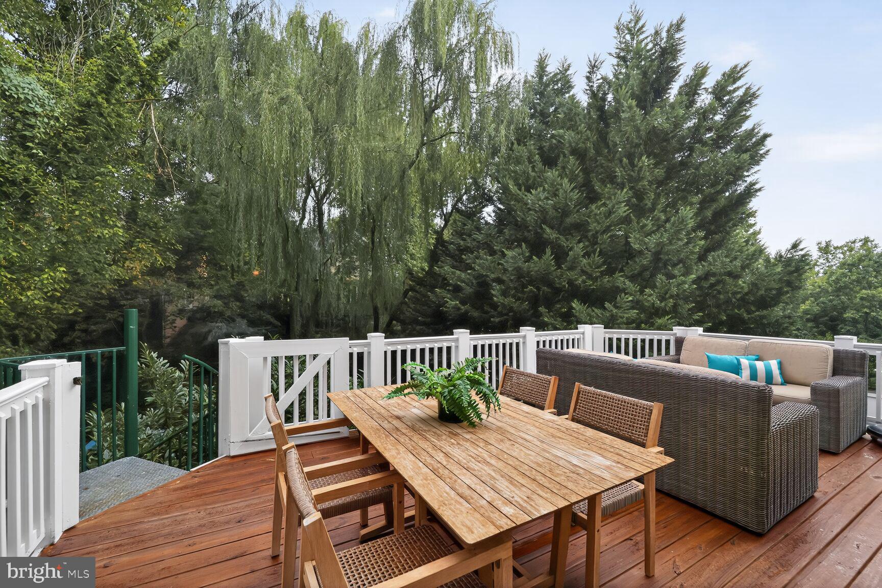 1829 47th Place Northwest Washington, DC 20007 - Photo 17 of 44 a view of roof deck with furniture and trees