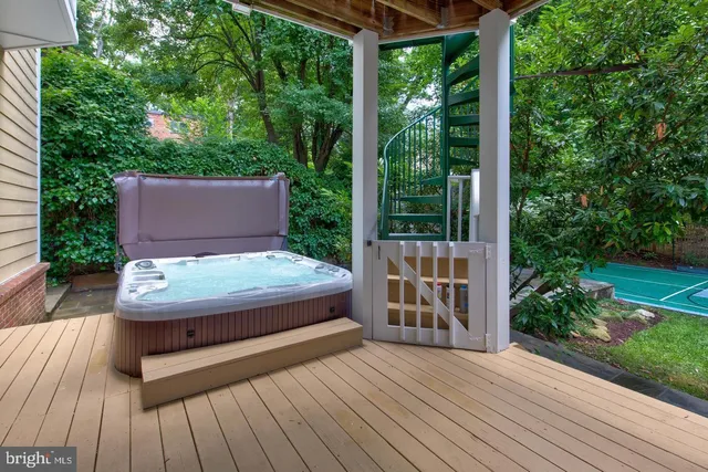 a view of a chairs on the deck
