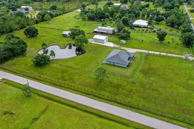 a garden view with a sitting space