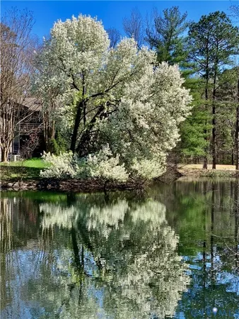 an outdoor space with seating space and street view