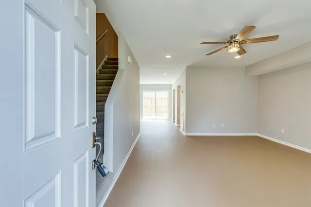 a view of a hallway with entryway