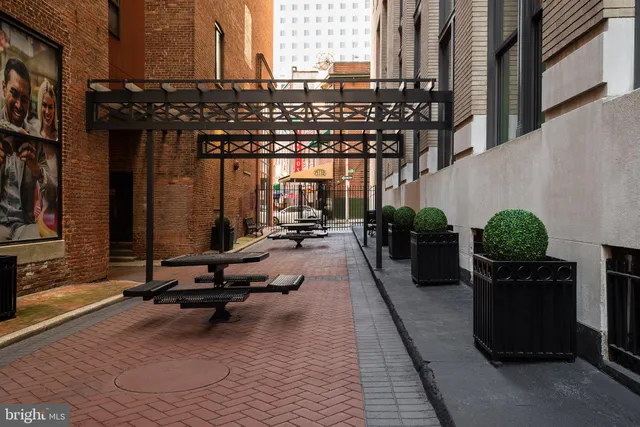 a view of a terrace with chairs