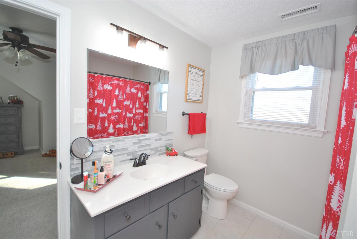 3350 Roaring Run Road Goode, VA 24556 - Photo 49 of 90 a bathroom with a sink vanity mirror and toilet