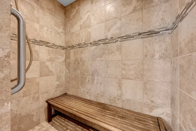 a bathroom with a shower