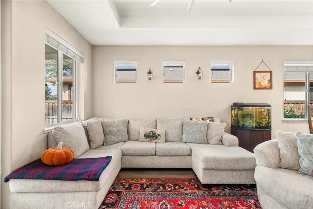 a living room with furniture and a couch
