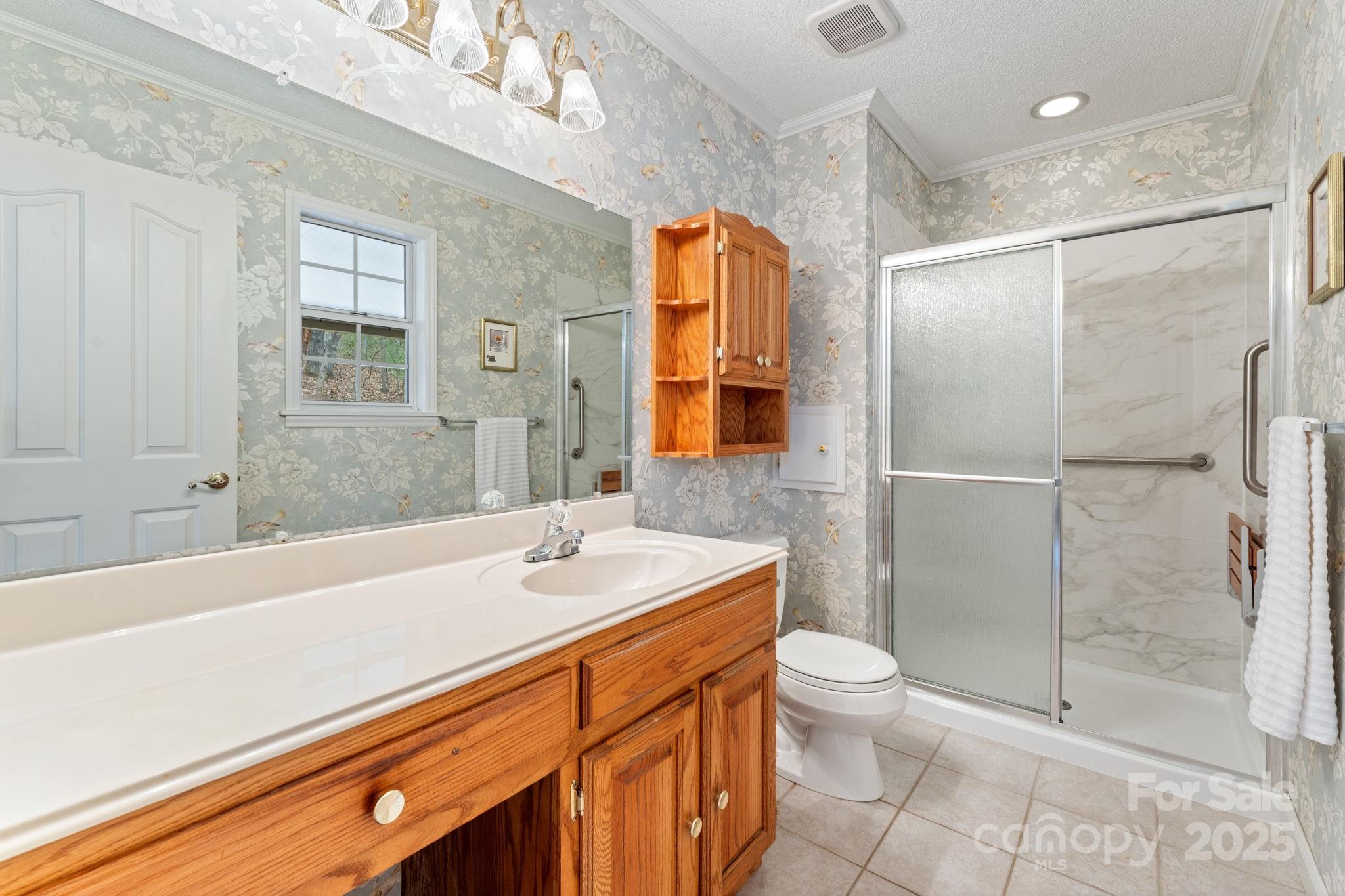 184 Trimont Mountain Road Franklin, NC 28734 - Photo 21 of 41 a bathroom with a sink a toilet and shower