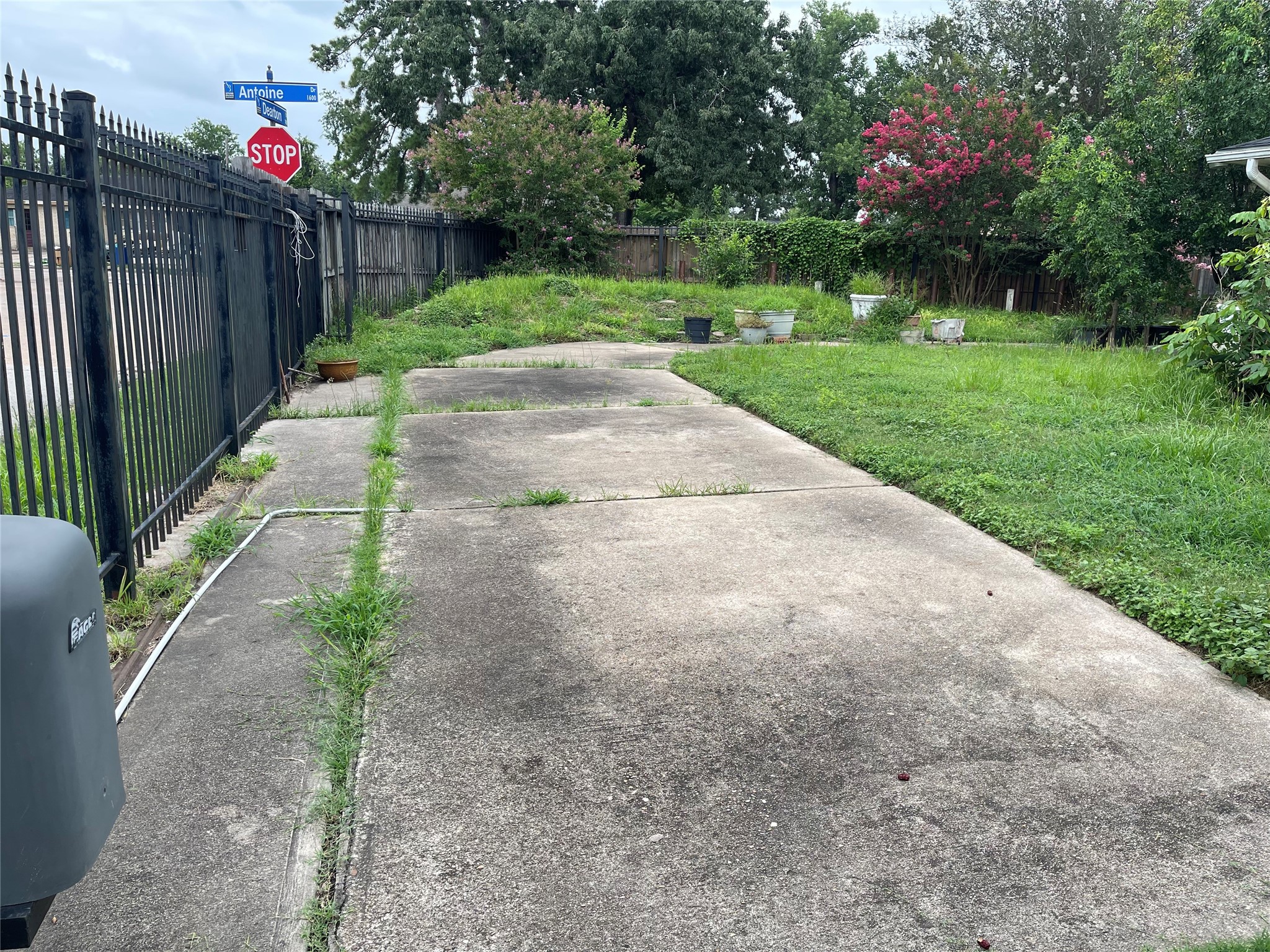 7403 Dearborn Street Houston, TX 77055 - Photo 3 of 14 a view of a backyard with pathway and a small yard