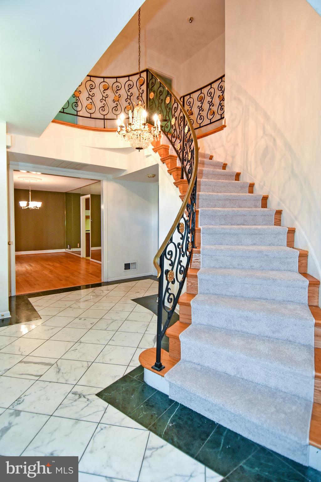 12703 Hammonton Road Silver Spring, MD 20904 - Photo 7 of 63 SPIRAL STAIRCASE WITH NEW CARPET RUNNER