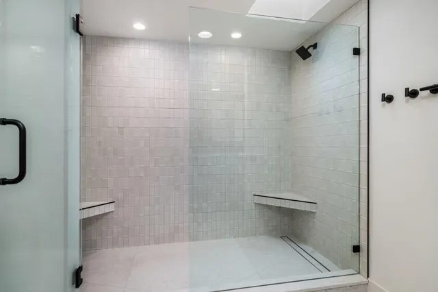 a bathroom with a shower