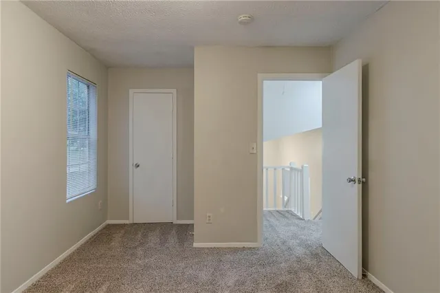 an empty room with closet