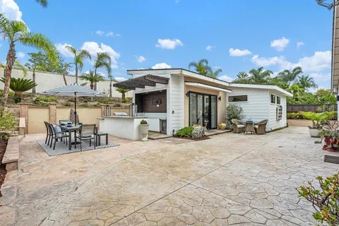a view of a chairs and tables in the patio