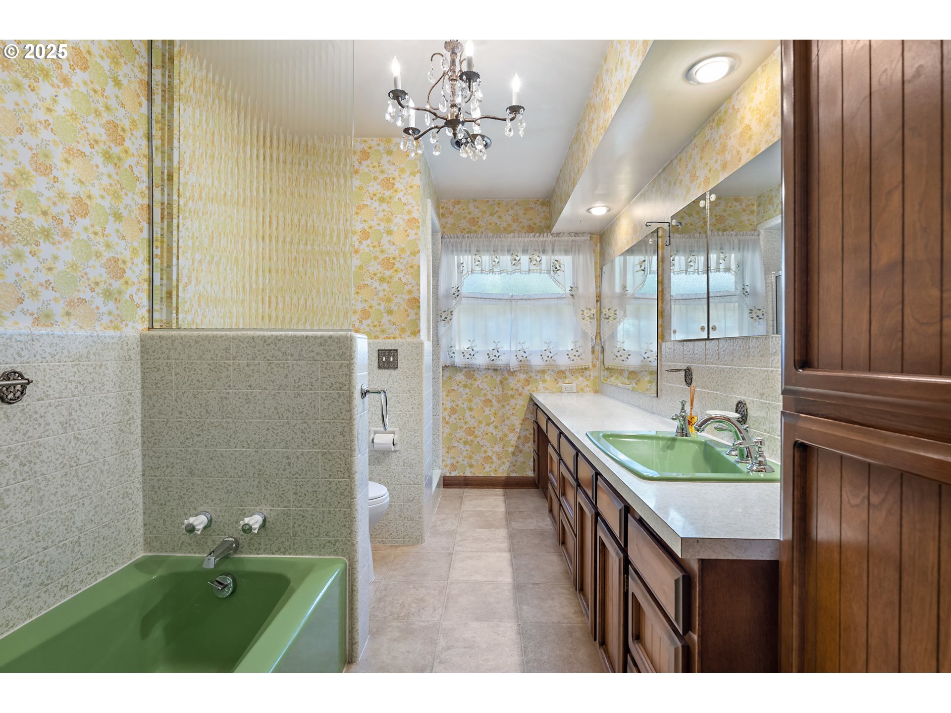 4430 Southeast Flavel Street Portland, OR 97206 - Photo 22 of 43 a bathroom with a granite countertop sink a large mirror and a shower