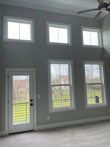 an empty room with a window