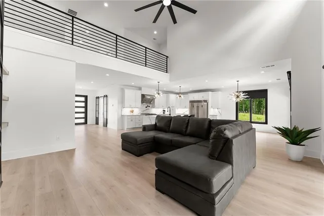 a view of entryway with wooden floor