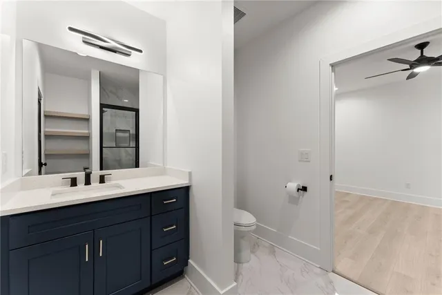 a view of a lake with a city view