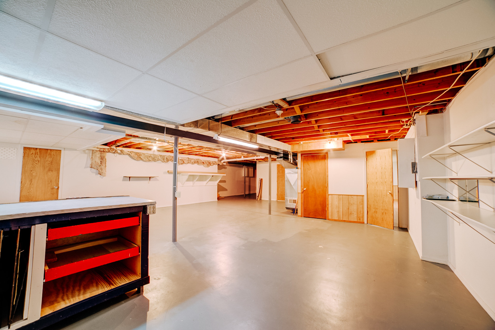 601 Church Street Crescent City, IL 60928 - Photo 55 of 60 a storage room with wooden floor and furniture