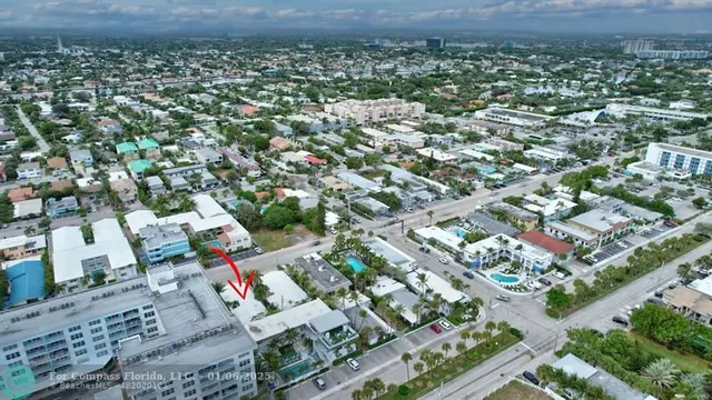 an aerial view of multiple house