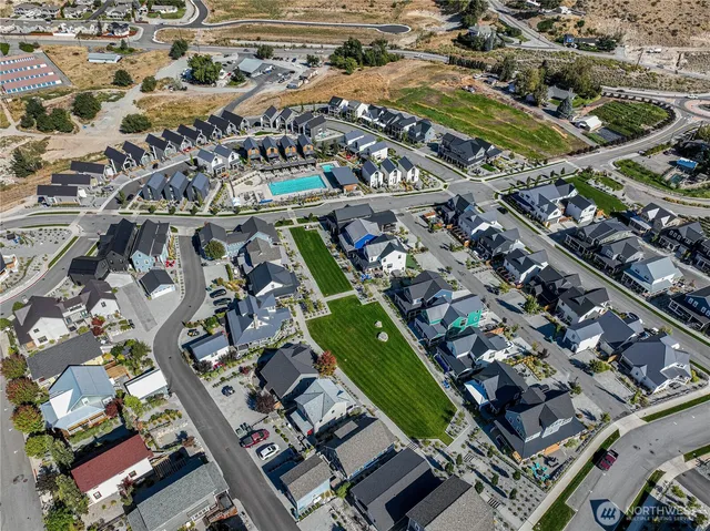 a view of a city and ocean