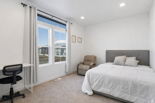3473 Hardman Way Lehi, UT 84048 - Photo 11 of 22 Bedroom featuring carpet flooring and recessed lighting
