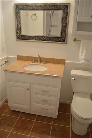 208 Turtle Neck Road Fairview, TN 37062 - Photo 15 of 20 a bathroom with a granite countertop toilet sink and mirror