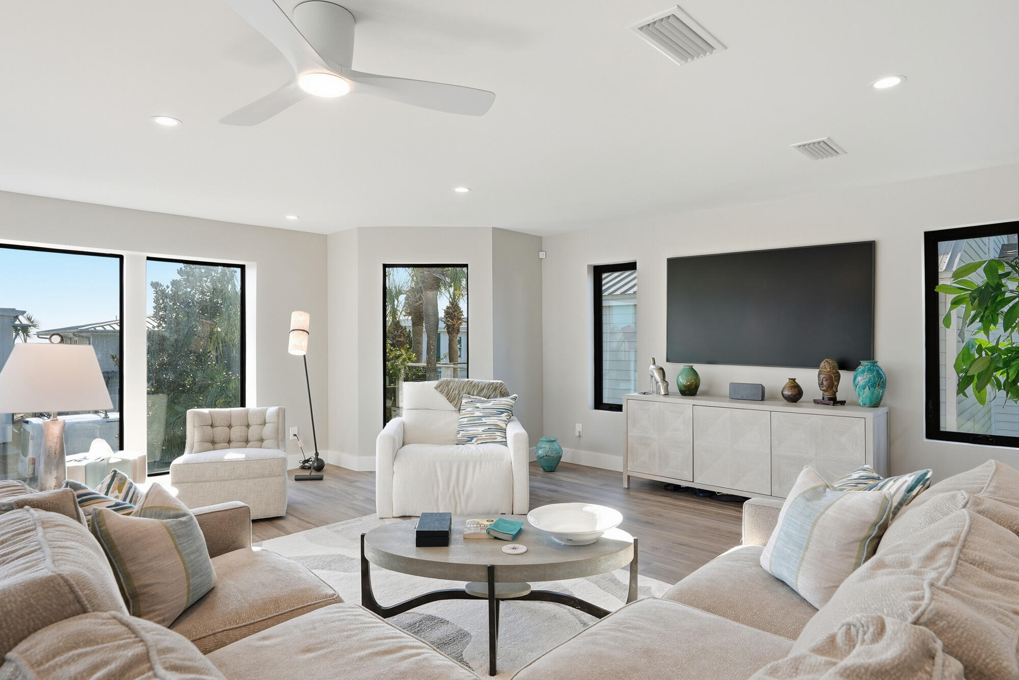 327 Sand Cliffs Drive Inlet Beach, FL 32461 - Photo 33 of 70 a living room with furniture and a flat screen tv