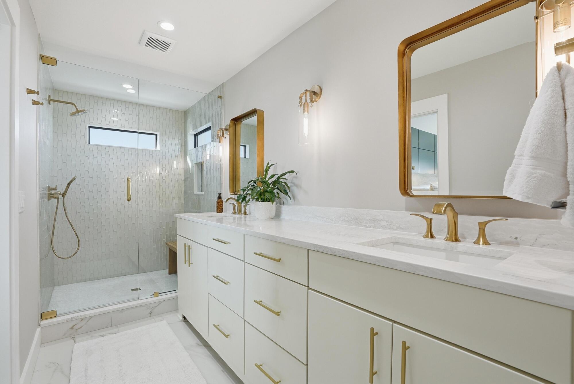 327 Sand Cliffs Drive Inlet Beach, FL 32461 - Photo 49 of 70 a bathroom with a double vanity sink and mirror